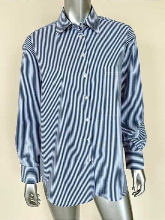 T Tahari Tops - Tahari women cotton blouse white/blue striped  size S/P